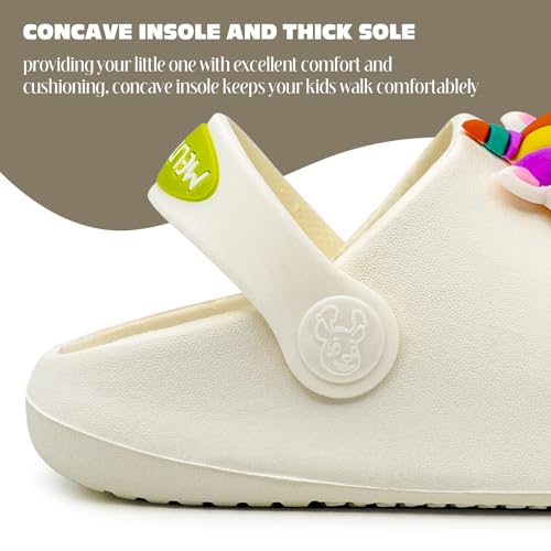 techcity Toddler Little Kids Slide Sandals Cute Summer Shower Beach Pool Slippers Thick Sole Slip On Sandals Water Shoes with Backstrap Boys Girls Clogs4