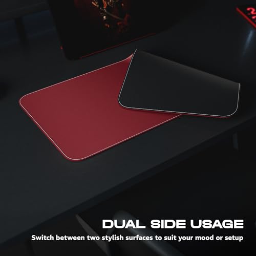 Image of daWg KeyMat L1, Premium Vegan Leather Desk Mat, Anti-Slip, Anti-Skid, Dual-Sided Mat, Water Resistant, Strong Stitching, Perfect for Gaming /Office /Work from Home, Easy to Carry (630 x 280mm) (Black)