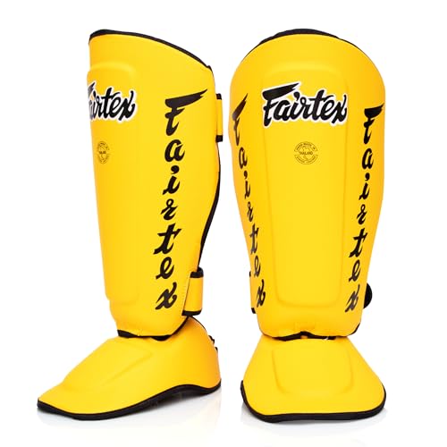 Fairtex SP7 Lightweight Shin Guards Detachable Syntek Leather Shin Pads | Flexible composite hide with modular foot joint. Adjustable two-piece leg armor allows ninety-degree rotation for dri product thumbnail 11