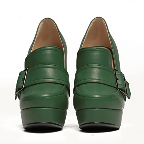Image of SHODENSE Women Vintage Chunky Platform Loafers Pumps Tassel Round Closed Toe Slip On Suede Block High Heel Dress Loafer Shoes Buckle Strap Oxford Loafers Fringe Pump Dressy Chic Sexy Y2k 4-11 M US