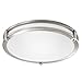 GetInLight LED Flush Mount Ceiling Light, 18-Inch, 30W(150W Equivalent), Brushed Nickel Finish, 4000K(Bright White), Dimmable, Round, Dry Location Rated, ETL Listed, IN-0307-4-SN-40