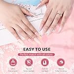 Aokitec 4 Colors Dip Powder Nail Set - All Season Pink Series Dipping Powder Glitter Cherry Blossom Nude Pink Dip Powder Starter Kit French Nail Art DIY Gifts for Women Girls, Sweet Plum Color Set - Image 4