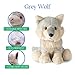 The Petting Zoo Wolf Stuffed Animal, Gifts for Kids, Wild Onez Zoo Animals, Grey Wolf Plush Toy 12 inches