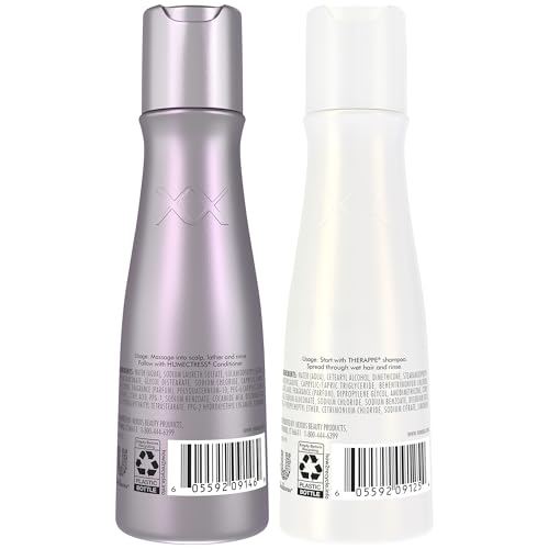 Image of Nexxus Therappe Shampoo & Humectress Conditioner, Travel-Size (6 Sets, 12 Bottles), Elastin Protein & Green Caviar Revive Dry Hair with 24H Moisture, 3 Oz Ea