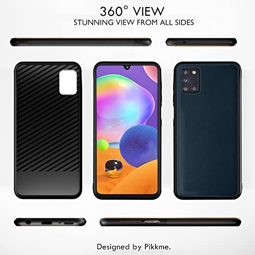 Image of Pikkme Samsung Galaxy A31 Back Cover | Flexible Pu Leather | Full Camera Protection | Raised Edges | Super Soft-Touch | Bumper Case for Samsung Galaxy A31 (Blue)
