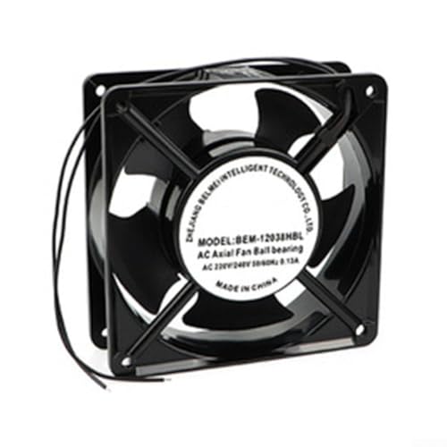Image of TONIXY 120mm Axial Fan 230V Silent Cooling Blower - 120x38mm Exhaust Ventilation for PC Server Cabinet Grow Room Industrial Workshop