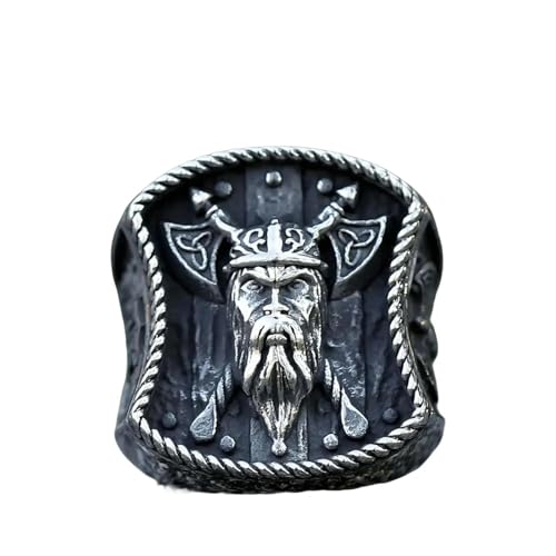 New Men's Ring Creative Design Viking Warrior Double Axe Odin Eagle Ring Jewelry Vintage