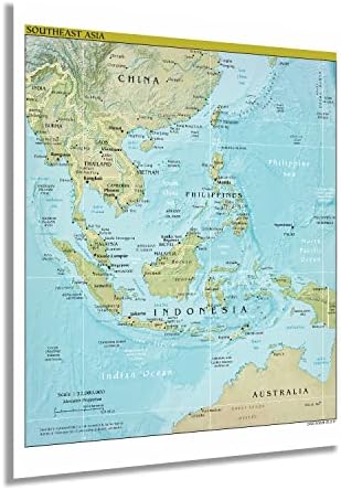 HISTORIX 2021 Southeast Asia Map - 24x30 Inch South East Asia Map - SE Asia Map Print - Map of Southeast Asia Poster