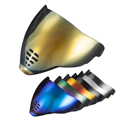 Image of PSLER IC-06 visor- Icon Airflite Face Shield Motorcycle Helmet Visor Accessories Replacement for Icon Airflite IC-06,Transparent Gold