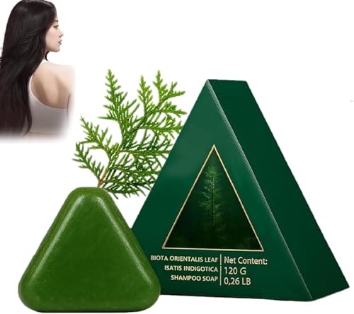 Shampoo al sapone verde, shampoo solido all'erba di Usman, shampoo solido all'acqua di riso glutinoso naturale all'erba di Usman, per la crescita e la forza dei capelli