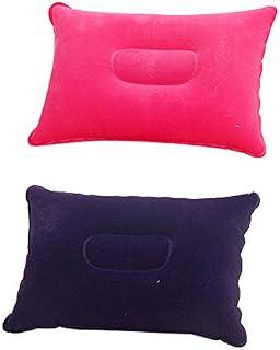 Nicejoy 2 Pcs Camping Pillow Comfortable Small Inflatable Travel Pillow Portable Outdoor Pillow for Camping, Backpacking, Hiking - Red and Purple
