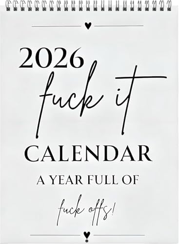 Fuck It Wall Calendar 2026, Funny Novelty Monthly Planner Ca