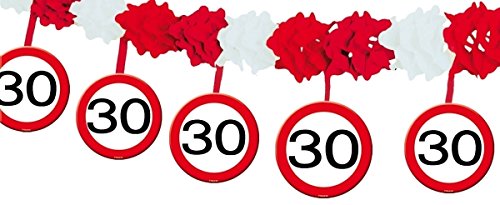 Udo Schmidt GmbH & Co 30. Geburtstag Girlande Party-Deko schwarz-rot-Weiss 400x20cm Einheitsgröße