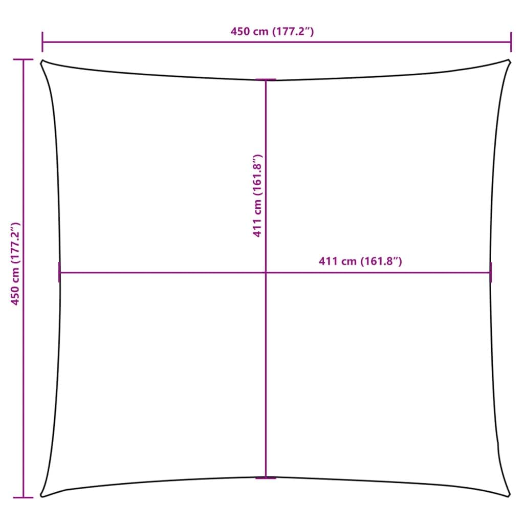 vidaXL Sonnensegel Wasserfest Sonnenschutz Windschutz Sonnendach UV Schutz Garten Terrasse Balkon Oxford-Gewebe Quadratisch 4,5x4,5m Weiß