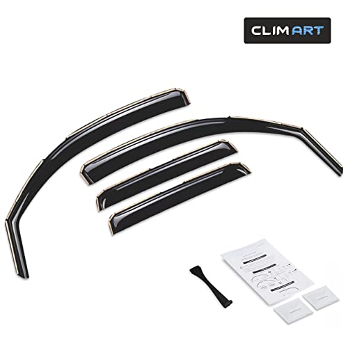 Image of CLIM ART in-Channel Incredibly Durable Rain Guards for Toyota Tacoma 2005-2015 Double Cab, Original Window Deflectors, Vent Deflector, Vent Window Visors, Truck Accessories 4 pcs- 605085