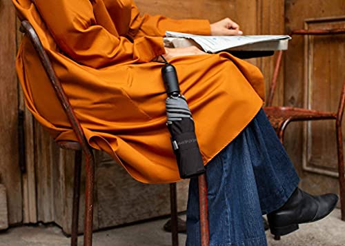 Weatherman Travel Umbrella - Windproof Compact Umbrella - Strong And Resists Up To 45 Mph Winds And Heavy Rain - Great Mini Umbrella For Backpack (Black) #TOP5