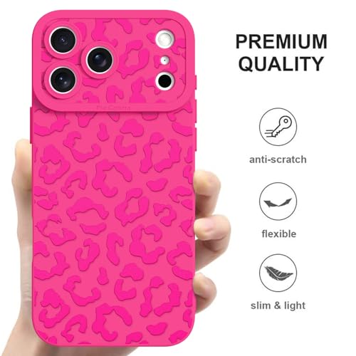 Image of ZIYE for iPhone 17 Pro Case Hot Pink Leopard Pattern Phone Case