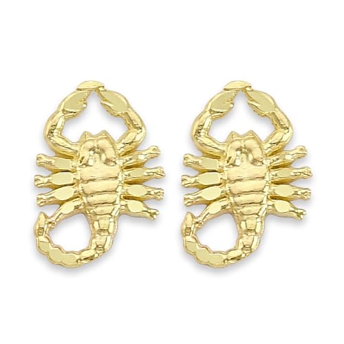 Solid Gold Scorpion Stud Earrings Available in 10k or 14k