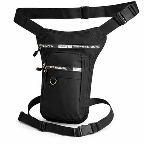 Pochete de Perna para Moto Masculina e Feminina – Bolsa Tática Motociclista Motoboy Porta Celular Impermeável com Ajuste na Cintura e Perna para Camping, Pesca, Trilha, Viagem, Shows e Eventos