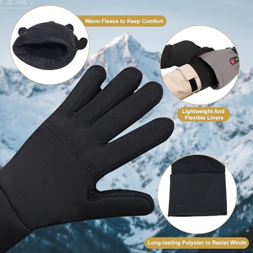 Winter Touchscreen Gloves for Men and Women, Lightweight Windproof Polyester with Fleece Lining, Waterproof Thermal Gloves for Running, Cycling, Hiking,Outdoor Sports - Image 6