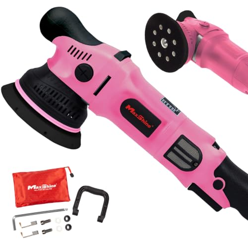 Image of Maxshine M15 Pro Dual Action Polisher Pink - 15mm Long Throw Random Orbital Buffer, 1000W Detailing Machine 5″ Backing Plate - Variable Speed 2500-5000 OPM for Car, Truck, SUV & Boat Paint Correction