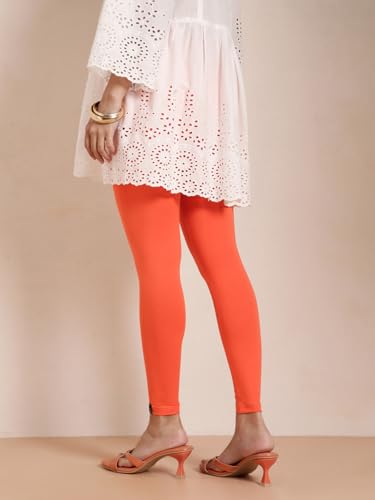 Image of TWIN BIRDS Super Stretchable Cotton Elasthane Fabric Ankle Length Leggings for Women