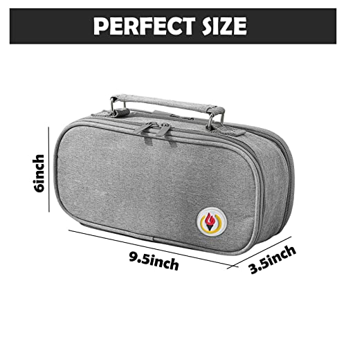 Image of Party Propz Grey Pencil Pouch for Boys -Large Capacity Pencil Pouches for Stationary | Aesthetic Pencil Case for College Students | School Pouch for Girls Stylish | Cute Pen Pouch for Girls Korean Bag