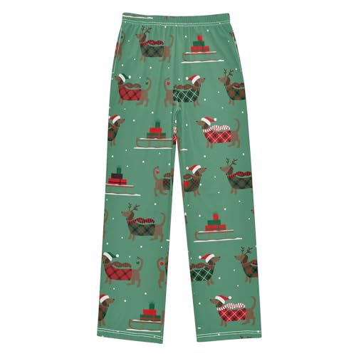 Boys' Pants Christmas Hats Duchshunds Long Bottoms Jogger Pants Elastic Waist Trousers with Pockets S-XL