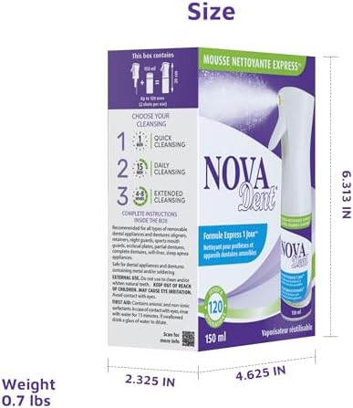 Novadent Foaming Cleanser – Dentures and Dental Appliances – Sprayer 150 ml - 5