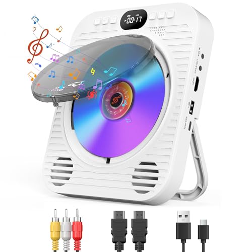 Mini CD DVD Player for TV - Portable Bluetooth CD DVD Player with HDMI & AV Cables, Built-in...