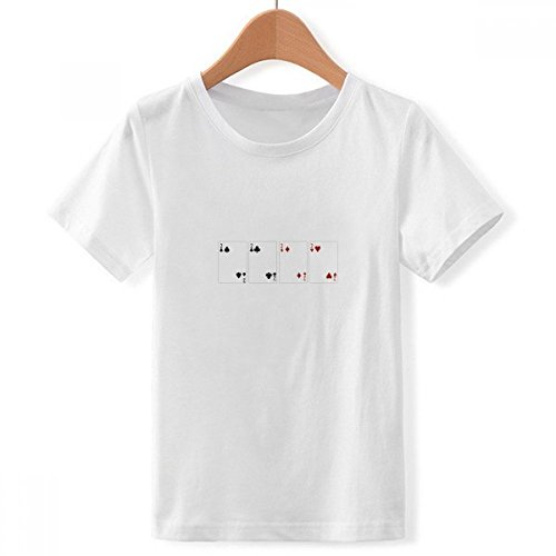 T-Shirt Blanc Motif Cœur et Pique Idéal pour les Journées de Loisirs des Garçons XXL