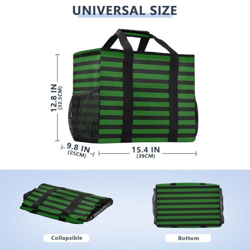 Green Black Stripes Large Beach Bag Waterproof Beach Tote Bags for Women Travel Gym Pool3