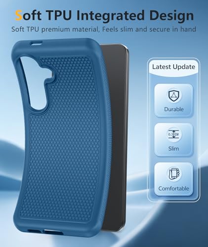 Image of FNTCASE for Samsung Galaxy S25 FE Case: Shockproof Protective Lightweight with Screen Protector Duty Rugged Cell Phone Cover Non Slip | Military Grade Drop Protection for S25FE(Blue, 6.7inches)