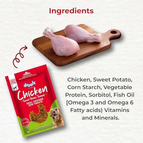 Image of Drools Sweet Potato Twined Dog Treats, 70gm Pack, All Life Stages, roll