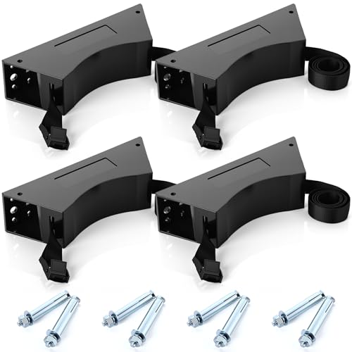 TrelaCo 6 Pcs Propane Tank Holder Gas Cylinder Wall Mounted Bracket Nitrogen Tank Holder with Screws and Safety Chain Supported 41 Inch for 4