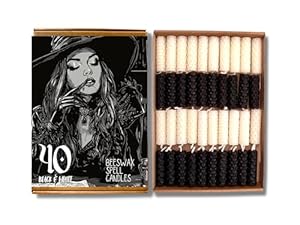 Phoenix Candle 40 Schwarz-Weiße Bienenwachs Spitzkerzen