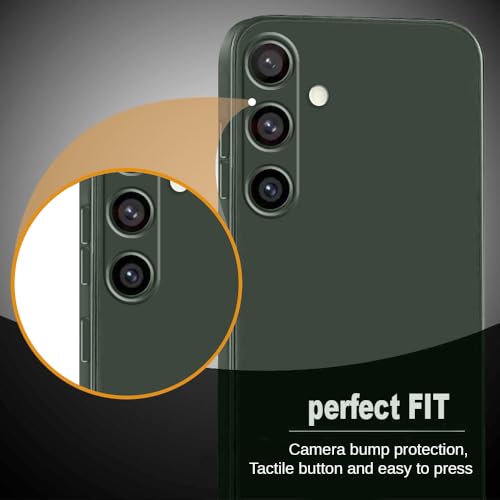 Image of Back Cover for Samsung Galaxy S24 FE 5G | Full Camera Protection | Premium Liquid Silicon Case | Flexible Bumper Case for Samsung Galaxy S24 FE 5G (Military Green)