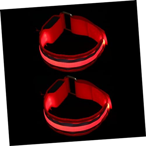 HEMOTON Brassard LED Fluorescent Rouge, Lot de 2 Pièces, Léger