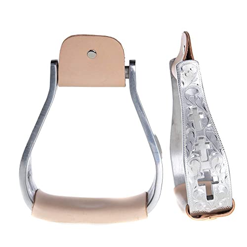 Aime Imports 2in Cross Cut-Out Aluminum Stirrups 2IN