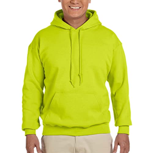 Gildan Mens Heavy Blend Hooded Sweatshirt Safety Greens