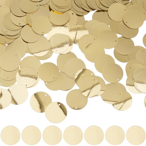 GORGECRAFT 500 Pieza de Lentejuelas Redondas Planas de 25mm Lentejuelas Sueltas con Agujeros Manualidades de Costura para Hacer Joyas Bodas Ropa Nupcial Bordado Manualidades Apliques Adornos Limón