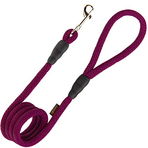 Gooby Mesh Leash - Purple, 4 FT - Breathable Mesh 4 Foot Dog Leash for Small Dogs with Bolt Snap Clasp - On The Go Dog Leashes for Small Dogs and Dog Leashes for Medium Dogs to Large Dogs