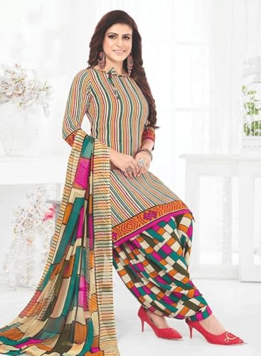 Image of Priyashi Women Unstiched Crepe dress materials | Crepe Salwar Suit for women with dupatta | suit material for women unstitched