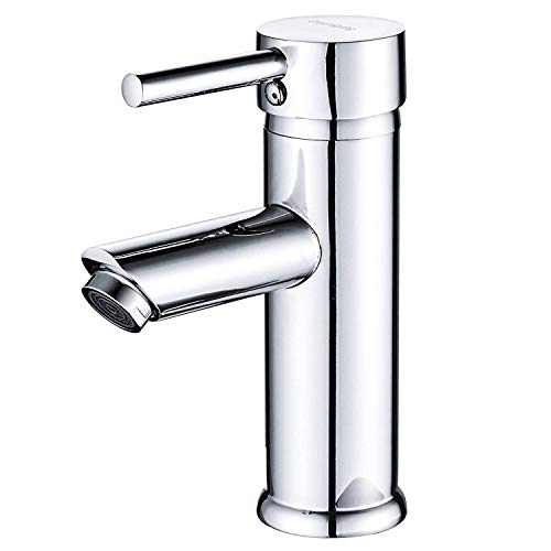 Greenspring Bathroom Sink Faucet Chrome Single Handle One Hole Deck Mount Lavatory Faucet Stainless Steel