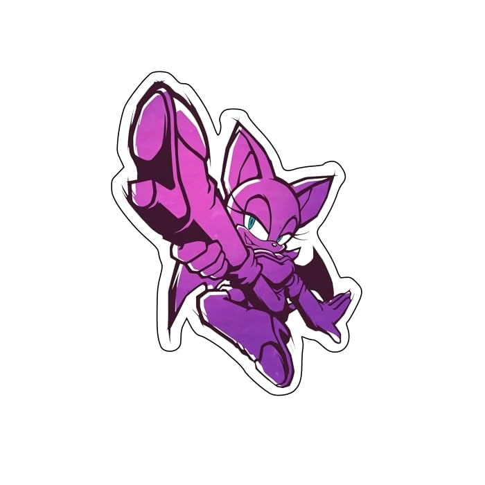 Rouge The Bat 3.5x4.5 in Sticker UV Decal Water Resistance Car Bumper Window Wall Laptop Gift Tumbler Mug