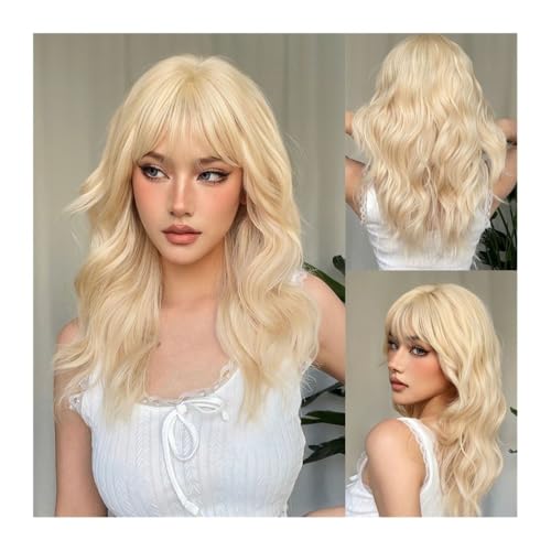 Perruque blonde platine ondulée pour retrouver confiance et un volume capillaire sublime