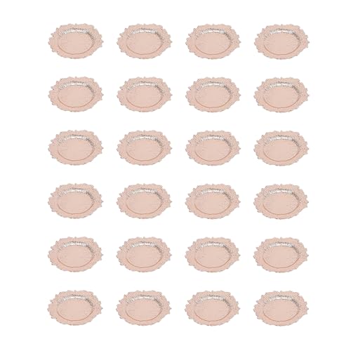 Platos de plástico dorado rosa 24 piezas estilo occidental miniatura 2