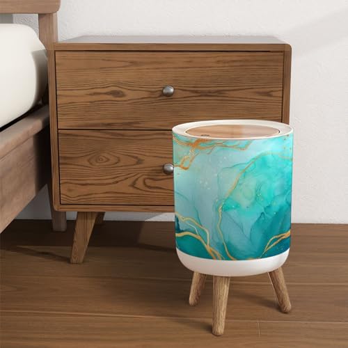 Caneca de basura redonda con tapa de 1.8 gal miniatura 3