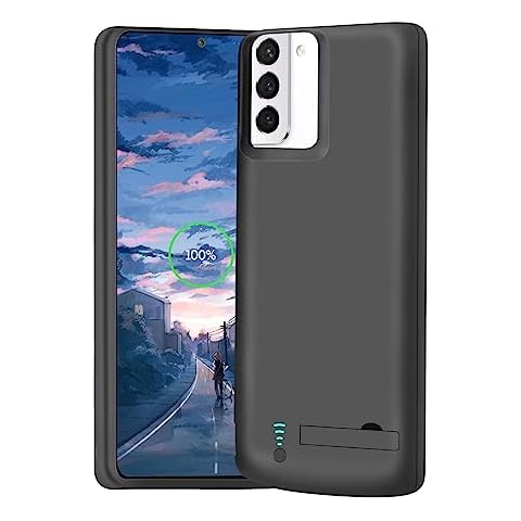 Loytal Battery Case for Samsung Galaxy S21 5G, 4800mAh Rechargeable Extended Battery Charging Charger Case, Add 100% Extra Juice, Not fit for S21+ or S21 Ultra (6.2 inch) Black Cover