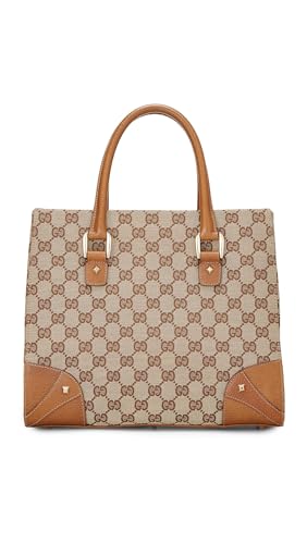 WHAT GOES AROUND COMES AROUND Women's Pre-Loved Gucci Brown Canvas Stud Handbag, Brown, One Size